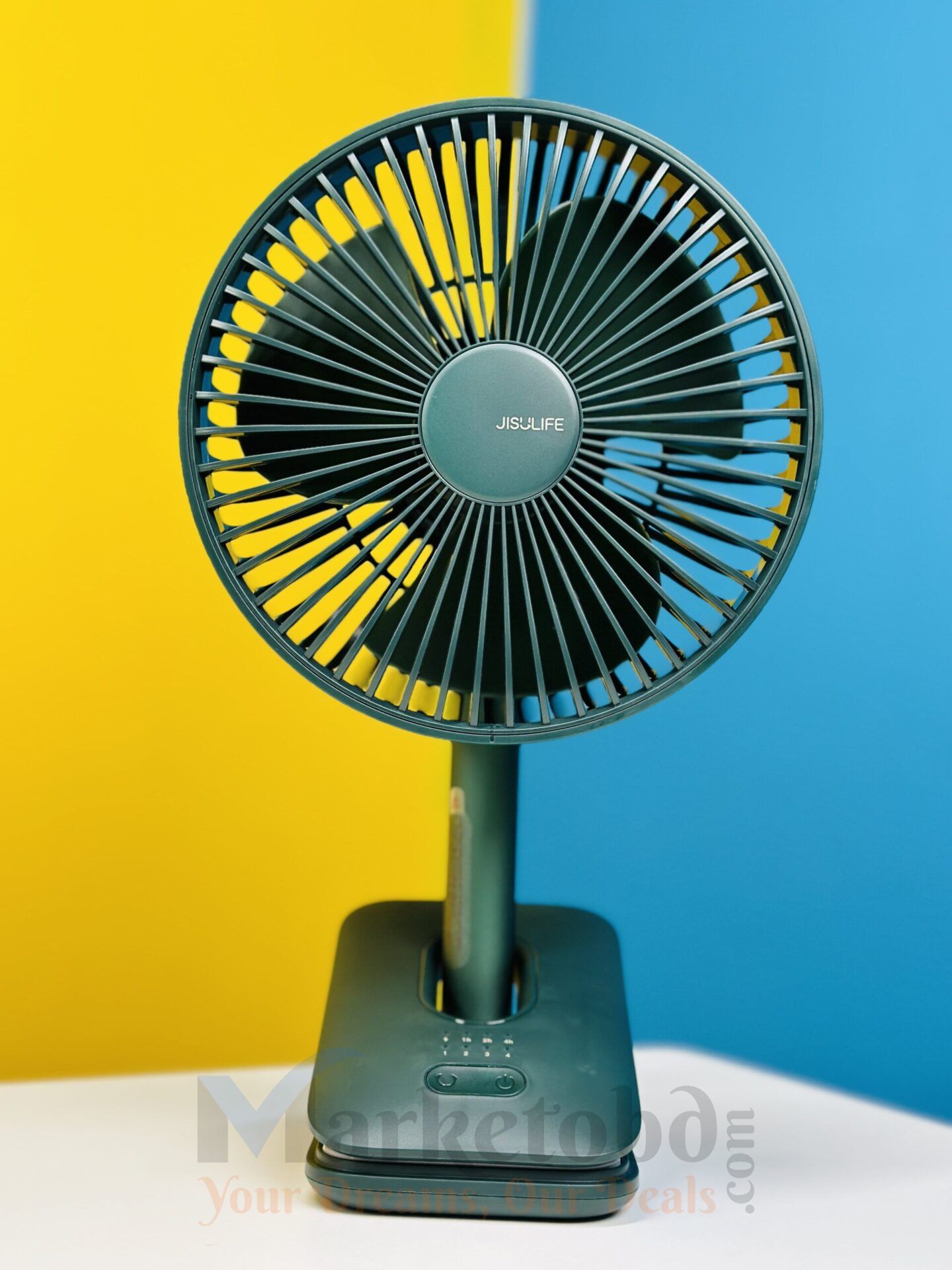 JISULIFE FA13RAuto-Oscillation Clip Desk Fan Green JISULIFE FA13R Rechargeable Clip Fan