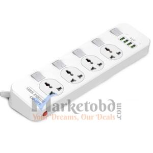 LDNIO 2500W Defender Series 4 Power Socket 4 USB Power Strip Price in Bangladesh