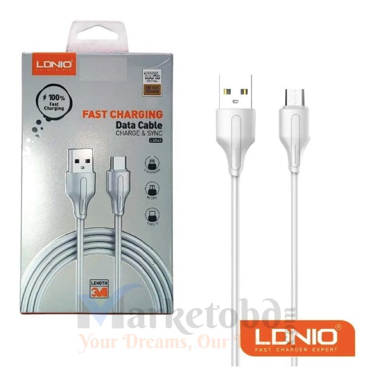 LDNIO Cable (LS543) USB-A to Type-C Price in Bangladesh