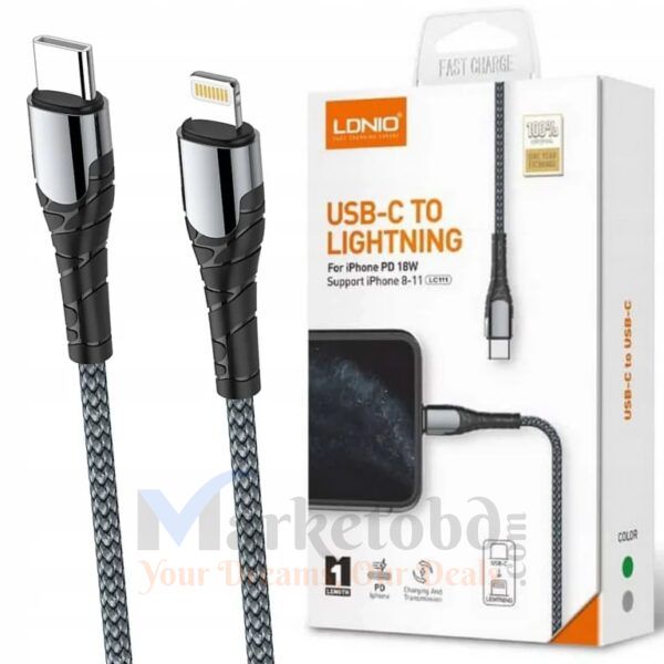 LDNIO LC111 USB Type-C To Lightning 30W Cable Price in Bangladesh