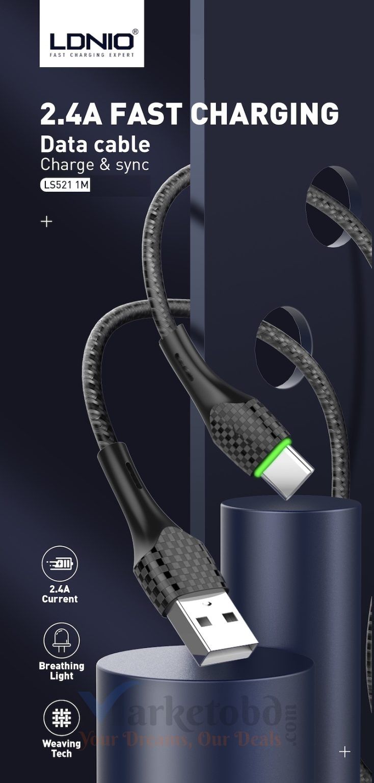 LDNIO LS521 Type-C Fast Charging Cable Price in Bangladesh
