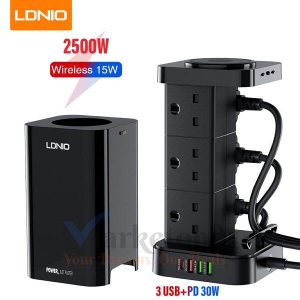 LDNIO SKW6457 6 Outlet USB Tower Extension Power Socket Price in Bangladesh