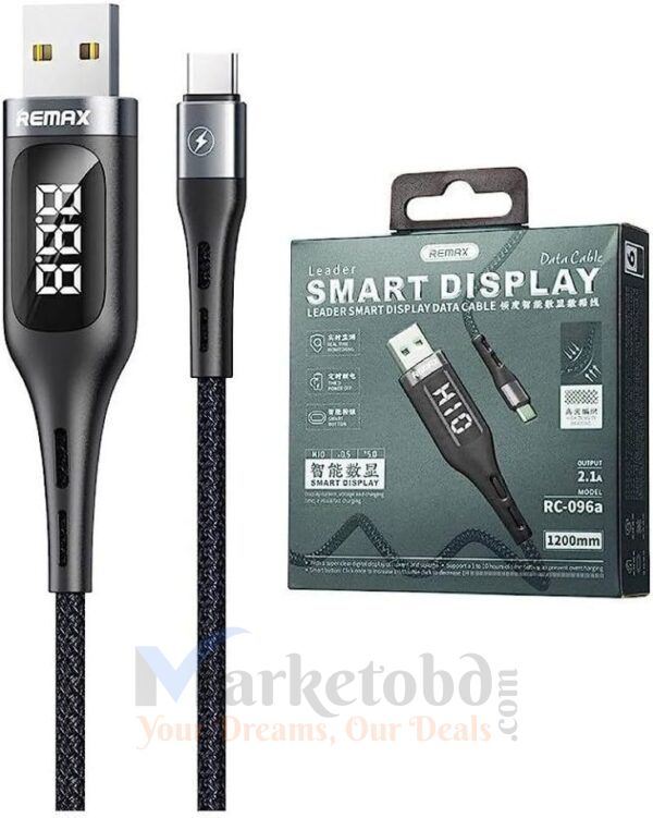 Remax RC-096 Digital Display Type-C Fast Charging Cable Price in Bangladesh