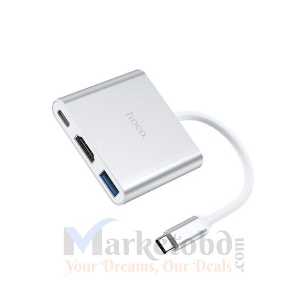 Hoco HB14 Easy use 3-in-1 USB Type-C Hub in Bangladesh