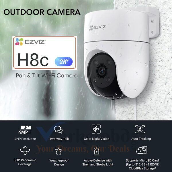 Ezviz H8c 2K Night Vision 360 Degree Outdoor Camera in Bangladesh