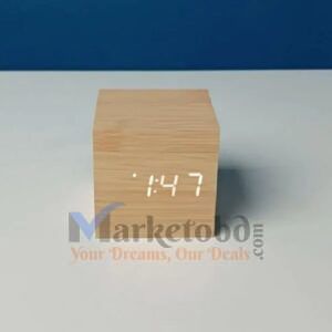 Cube Shaped Wooden Style Digital LED Clock Price In Bangladesh