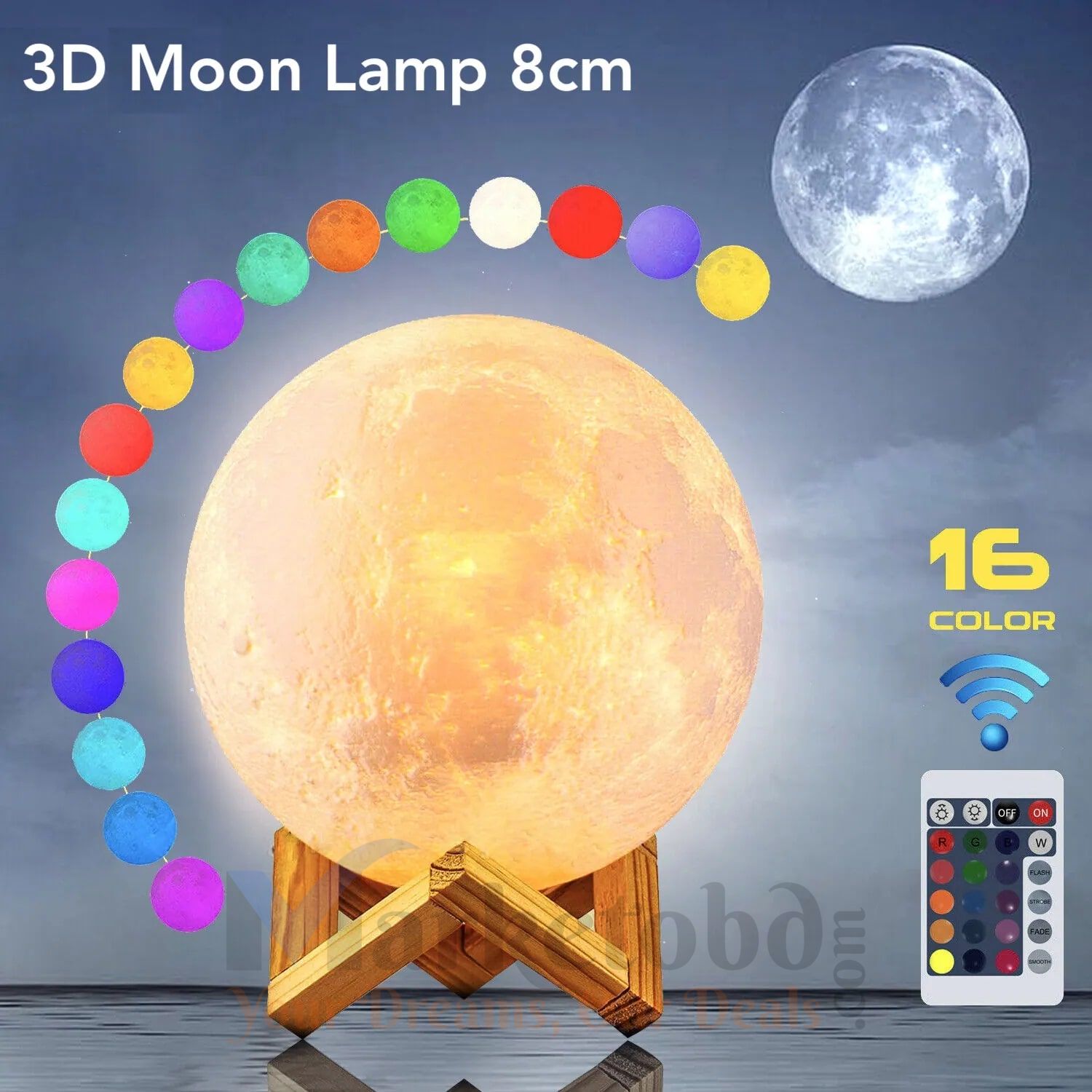 Rechargeable 3D Moon Lamp With Remote 8Cm Price in Bangladesh