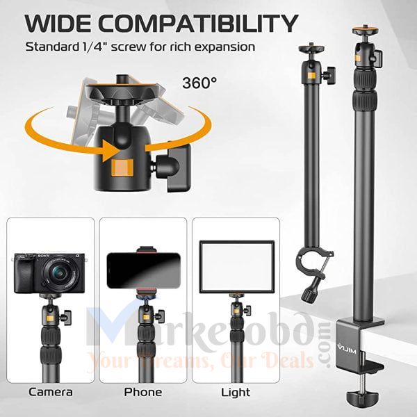 New! Overhead Desk Mount Stand For DSLR, DSLR & Ring Lights