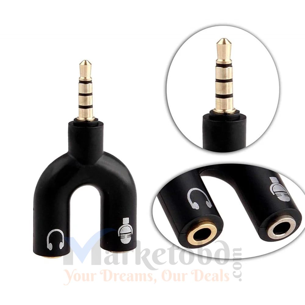U-Shape Converter- 3.5mm Audio Splitter For Headphone and Microphone Price In Bangladesh