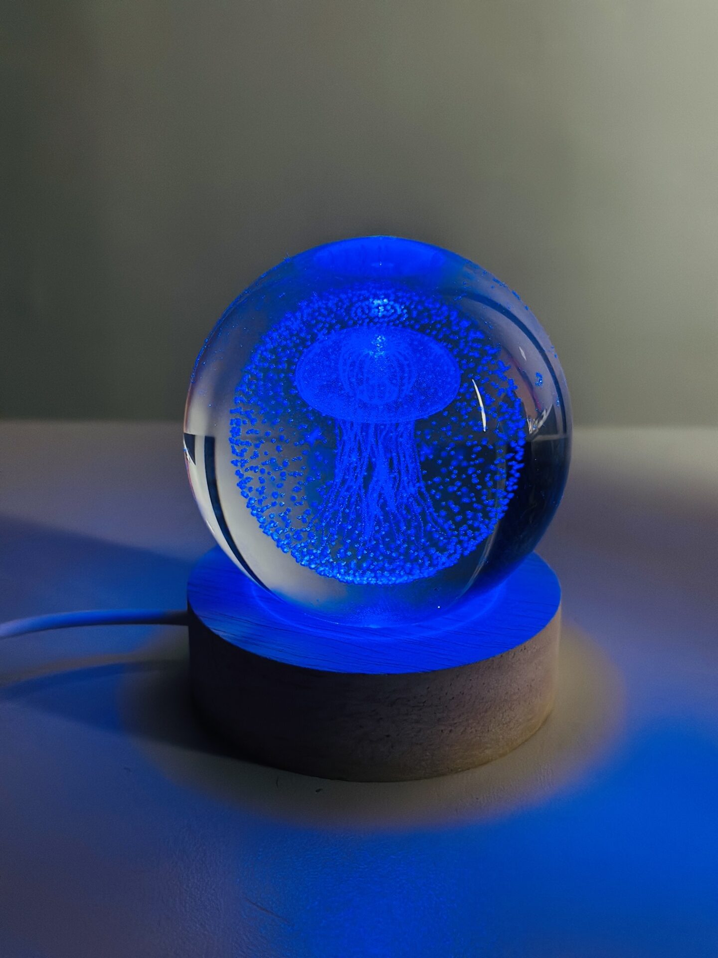 Color Changing LED 3D Crystal Ball – Jellyfish
