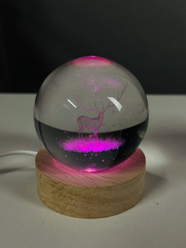 Color Changing LED 3D Crystal Ball – Deer