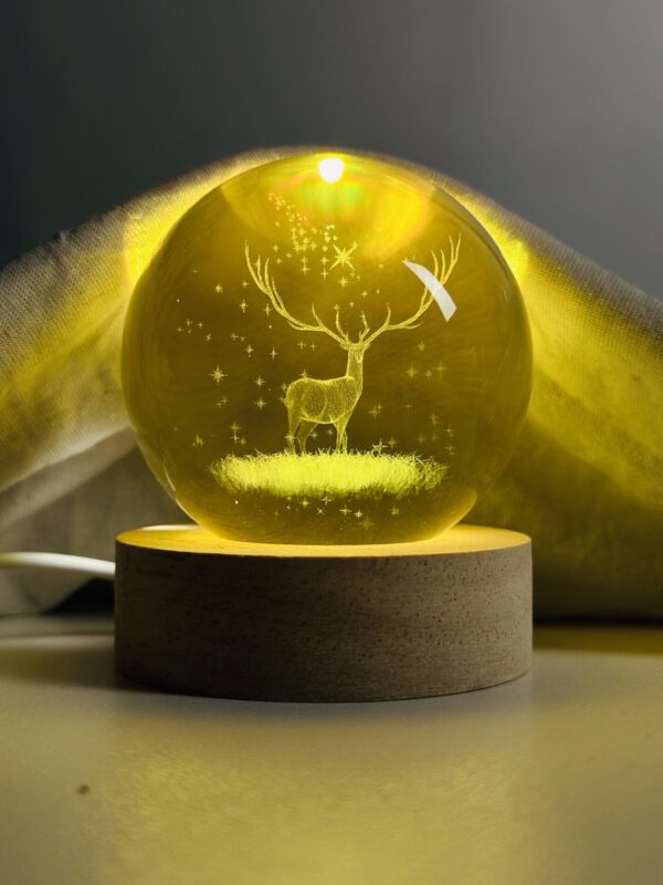 Color Changing LED 3D Crystal Ball – Deer