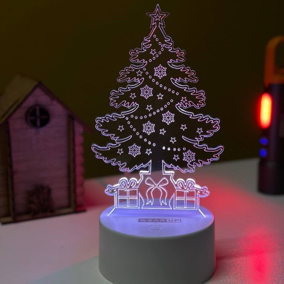 GearUP Acrylic Multicolor Christmas Tree Night Lamp Price In Bangladesh