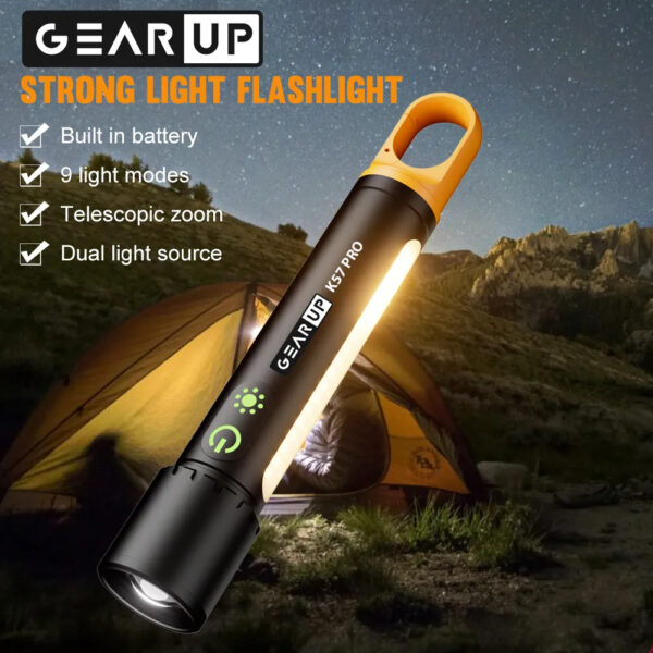 GearUP K57 PRO Rechargeable High Power Flashlight Price In Bangladesh