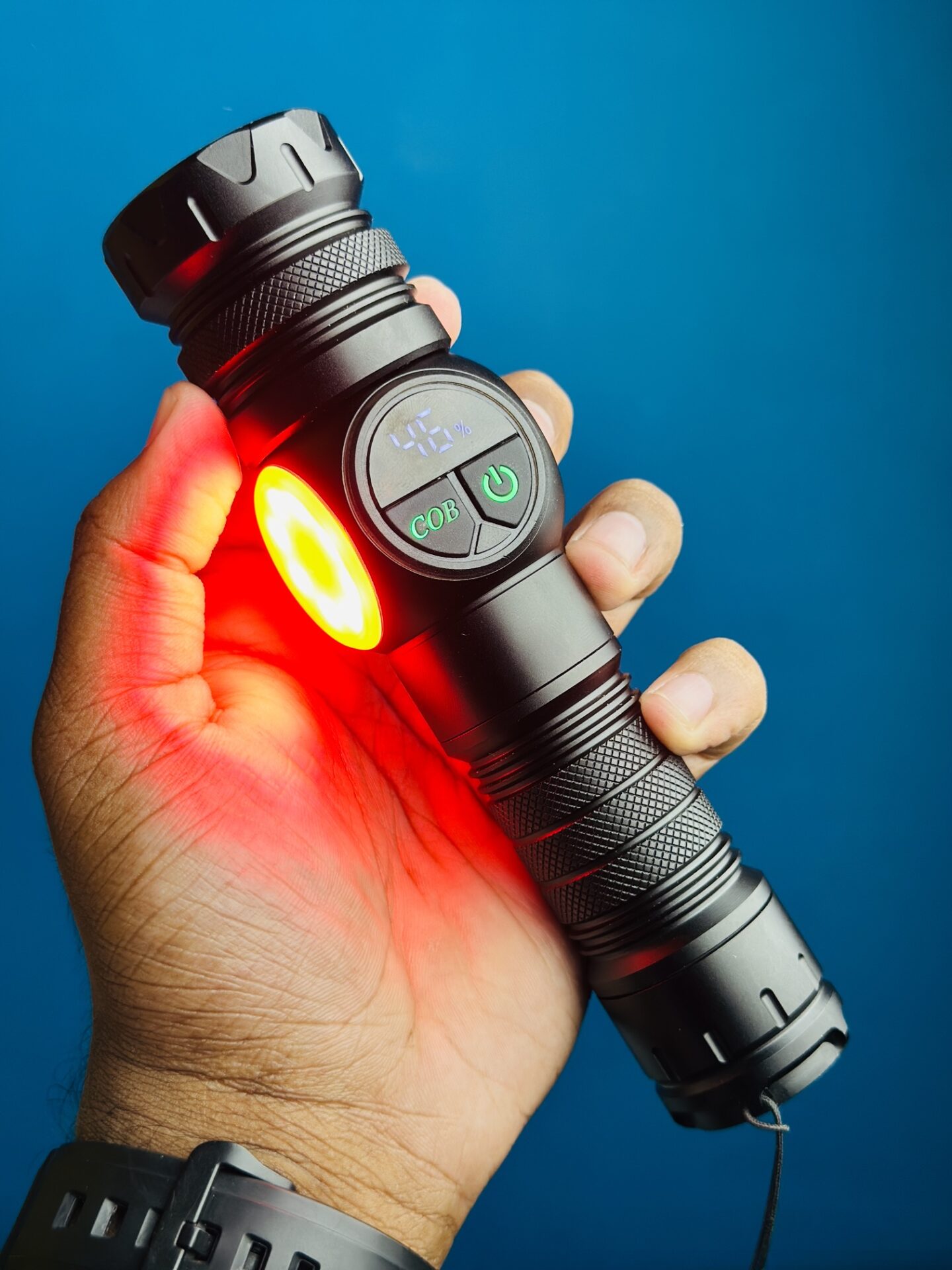 IMG_9300 GearUP K60 Outdoor Flashlight Telescopic Zoom 10W COB+LED 800 Lumens Torchlight Price In Bangladesh