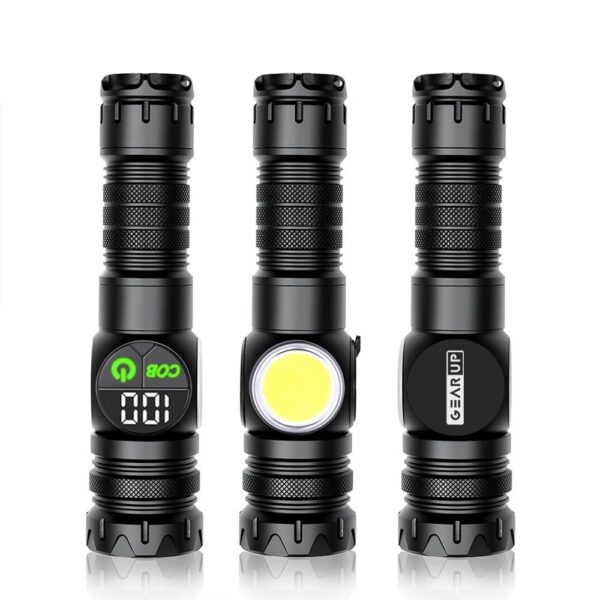 GearUP K60 Outdoor Flashlight Telescopic Zoom 10W COB+LED 800 Lumens Torchlight Price In Bangladesh