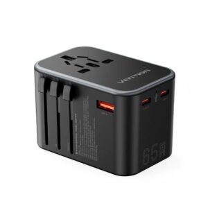 Vention 3-Port USB (C + C + A) GaN Universal Travel Adapter Price In Bangladesh