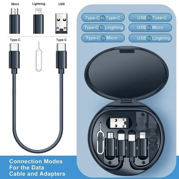 Meke M-11 60W Multifunction 6-In-1 Charging Data Cable Set